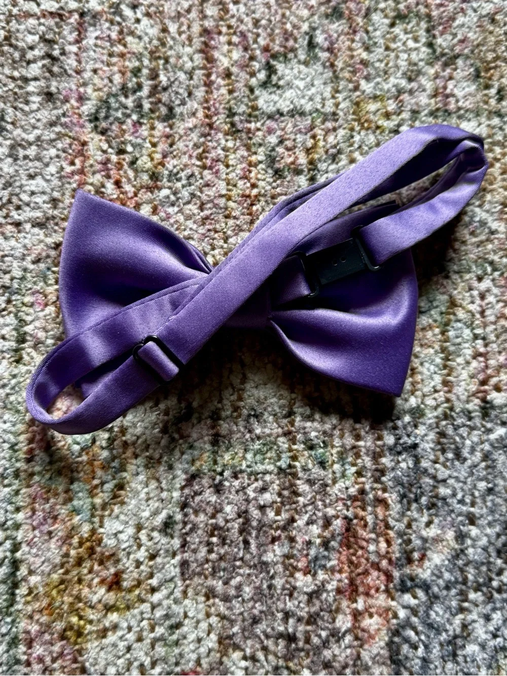 Unisex satin Purple Bow Tie